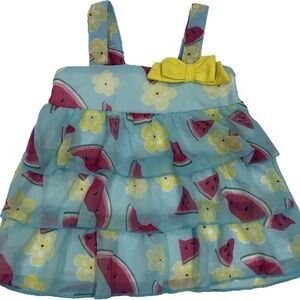 Girls Lightweight and Breezy Watermelon Print Summer Tank 18-24M